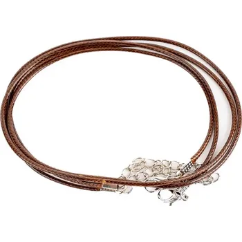 Náhrdelník Šňůrka na výrobu náhrdelníku, se zapínáním, hnědá