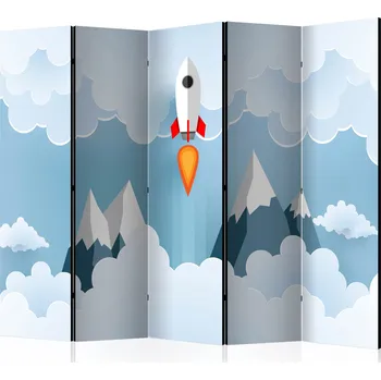 Paraván Paraván - Raketa v oblacích II Velikost: 225x172 cm, Provedení: Jednostranný
