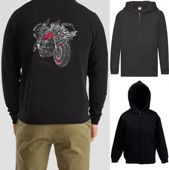 Chlapecká mikina detska-levna-mikina-kapuce-zip-cerna-potisk-nova-motorka Barva: Black -černá, velikost: 164