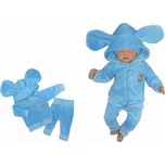 Z&Z Velurová, semišková tepláková souprava s oušky MYŠKA - sv. modrá, vel. 80; 80 (9-12m)