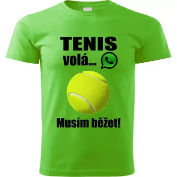 Pánské tričko Pánské tričko Tenis volá musím běžet zelené M (pánské tričko tenis volá musím běžet)