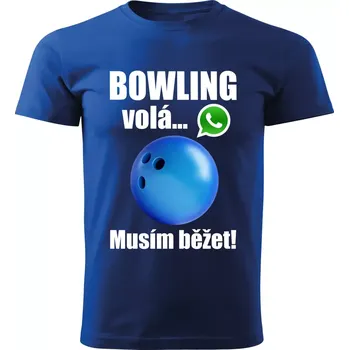 Chlapecké tričko Dětské tričko Bowling volá musím běžet modré 134 ( dětské tričko bowling volá musím běžet)