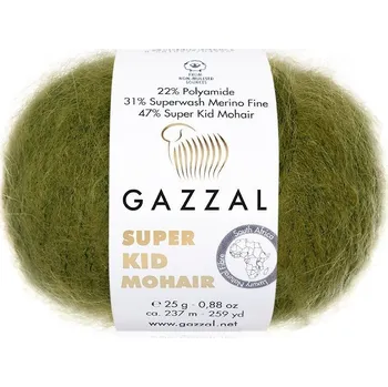 Příze Příze Super Kid Mohair 64402 olivová