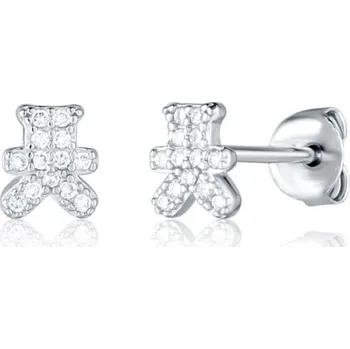 Náušnice Stříbrné náušnice medvídci se zirkony