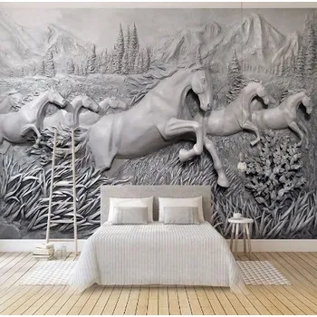 Fototapeta Solution Media 3D tapeta - Reliéf koně MU3648 2 - Voděodolná hedvábná tkanina - Textilní tapeta lesklá - 200g/m2
