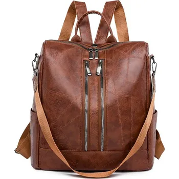 Městský batoh Dámský kožený batoh FL189 Barva (Varianta): Hnědá