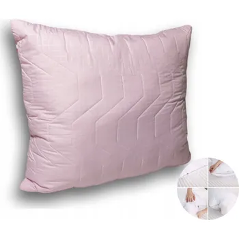 Polštář POLŠTÁŘ VROUBKOVANÝ 70X80 CM RŮŽOVÝ S ANTIALERGICKÝM ZIPEM – POLSKÝ VÝROBEK