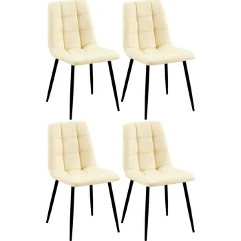 Jídelní židle OMAXI Sada 4 jídelních židlí Antibes imitace kůže 336240