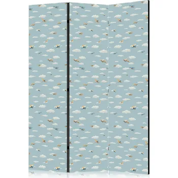 Paraván Paraván - Ilustrace - Žlutomodrá letadla proti modré obloze Velikost: 135x172 cm, Provedení: Jednostranný