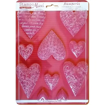 Forma na odlévání Stamperia Stampo Maxi K3PTA425 forma na odlévání A4 srdíčka