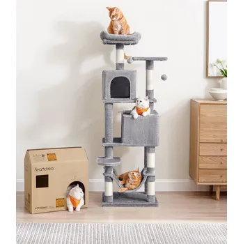FEANDREA Škrabadlo pro kočku 155 cm světle šedé