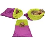 Marysa pelíšek 3v1 pro psy, fialový/světlé zelený, velikost XL