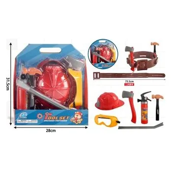 Dětská zbraň Hasičský set s helmou a opaskem, 7 prvků; 31,5x28cm,,