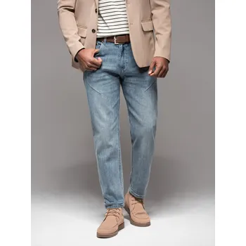 Pánské džíny Pánské džínové kalhoty CARROT FIT s ozdobnými šipkami Barva: Světle Modrá, Velikost: M