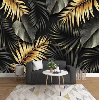 Tapeta Solution Media 3D tapeta - Zlaté listy MU3241 1 - Voděodolné plátno - Textilní tapeta omyvatelná - 250g/m2