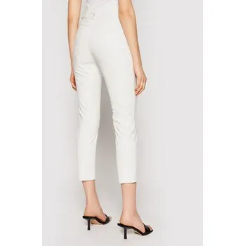 Dámské oblečení Pinko Kalhoty z imitace kůže Susan PE 21 BLK01 1G15ZV 7105 Bílá Slim Fit 30