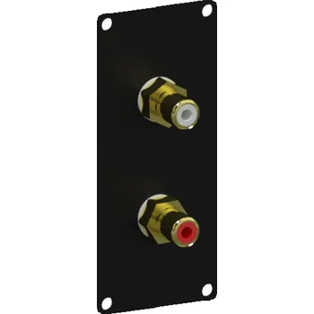 Audio kabel Caymon CASY131/B Panel CASY se 2 samičími stereo RCA konektory, 1-modul, černá verze