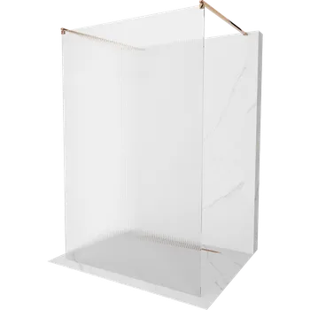 Mexen Kioto volně stojící sprchová zástěna 110 x 200 cm, pruhy 8 mm, růžové zlato - 800-110-002-60-09 Sprchové stěny