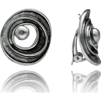 Náušnice Yvon Elegantní klipsy s perlou SHELL