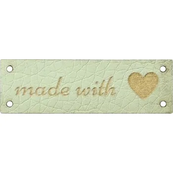 Nášivka Štítek Made with love mint 38x12mm (Štítek Made with love mint 38x12mm)
