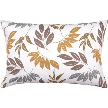 Polštář SCANquilt povlak DEKORO větvičky s listy okrovošedá 40 x 60 cm