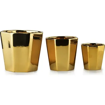 Květináč Květináč 14 x 16 cm keramický zlatý