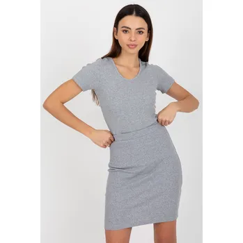 Dámská halenka Lily Rose Žebrované tričko šedé Velikost: L/XL