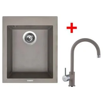 Granitový dřez Sinks CUBE 410 Truffle + Vitalia GR