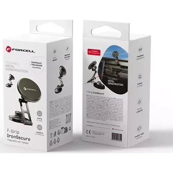 F-GRIP magnetický držák do auta IronSecure na čelní sklo / palubní desku kompatibilní s MagSafe black