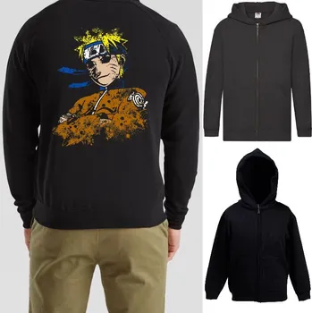 Chlapecká mikina detska-levna-mikina-kapuce-zip-cerna-potisk-naruto Barva: Black -černá, velikost: 164