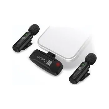 Mikrofon Connect IT Wireless Lavalier Lightning (2 ks + receiver) (CMI-1010-BK) černý
