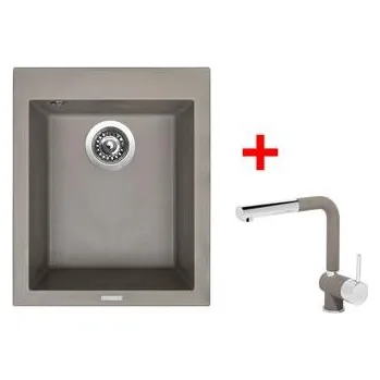 Granitový dřez Sinks CUBE 410 Truffle + Mix 3 P GR