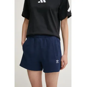 Dámské kraťasy Kraťasy adidas Originals Essential dámské, tmavomodrá barva, hladké, high waist, JC8976 59X, vel. L