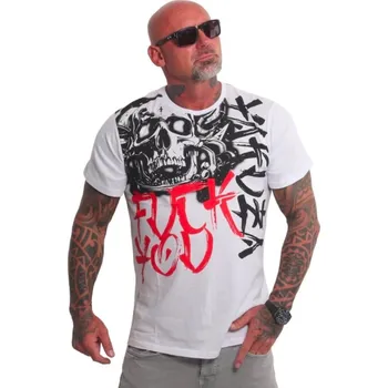Pánské tričko Yakuza Ink. - triko HORNED FU REGULAR TSB 25030 white Barva: Bílá, Vel: 2XL