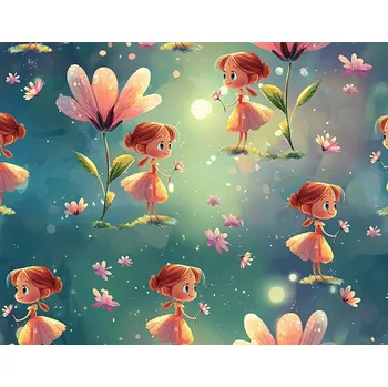 Úplet Milano 150 cm rusovláska pod velkou květinou