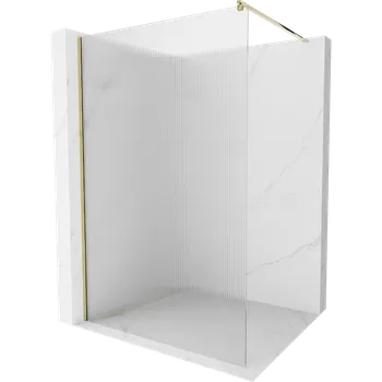 Mexen Kioto sprchová stěna Walk-in 110 x 200 cm, proužky 8 mm, zlatá - 800-110-101-50-09 Sprchové stěny