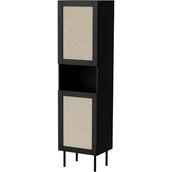 Vinotéka Vitrína Juta 50 cm černá/hnědá