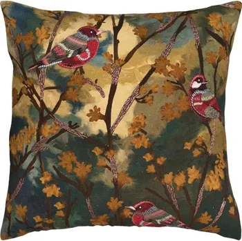 Polštář SCANquilt povlak ART NATURE red birds zelenočervená 45 x 45 cm