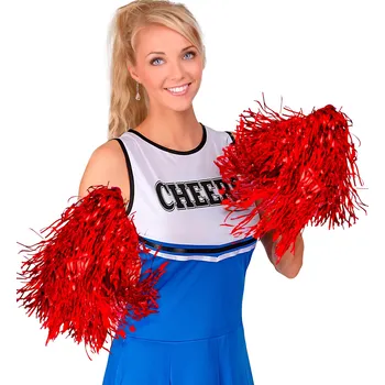 Karnevalový doplněk Červené pompony 2ks