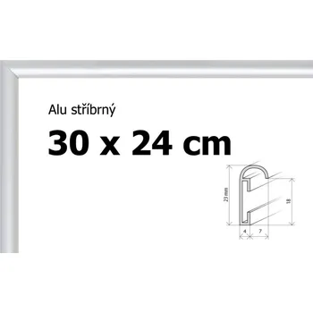 Rám na obraz BFHM Hliníkový rám 30x24cm - stříbrný