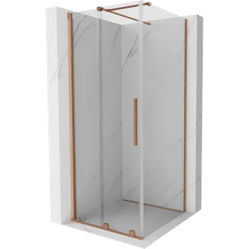 Mexen Velar posuvná sprchová kabina 120 x 120 cm, transparentní, kartáčovaná měď - 871-120-120-01-65 Sprchové kouty