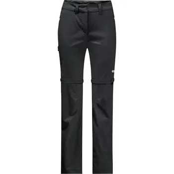 Dámské kalhoty Černé dámské turistické kalhoty Jack Wolfskin Overland Zip Away Pants W 1506133-6000 Velikost: 42