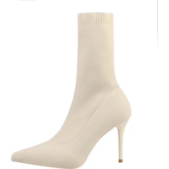 Dámské lodičky Ponožkové lodičky na vysokém podpatku Velikost: 43, Barva (Varianta): 7cm heel apricot