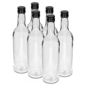 Láhev Browin Láhev 500 ml, kulatá, hladká + zátka, 6ks