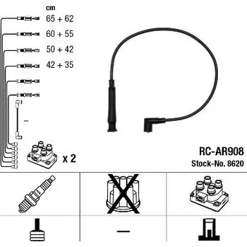 Zapalovací kabel Sada kabelů pro zapalování NGK 8620