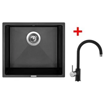 Kuchyňský dřez Sinks FRAME 457 Metalblack + Vitalia GR