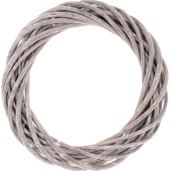 Věnec Proutěný věnec šedý 25 cm