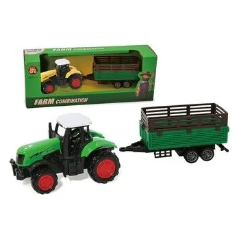 autíčko Traktor s přívěsem; 22x8,5x6cm,