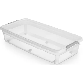 Úložný box Altom Úložný box pod postel s víkem a kolečky 78 x 39 x 16 cm čirý