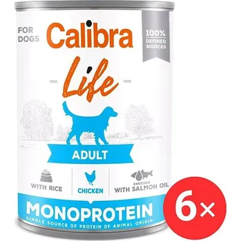Krmivo pro psa Calibra Dog Life konzerva pro dospělé psy s kuřecím a rýží 6 × 400 g
